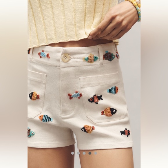 Anthropologie NWT The Colette Beaded Icon Shorts by Maeve size 25. - Picture 2 of 16